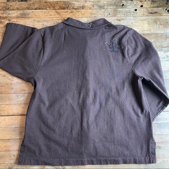 Lady Jane Brown Blouse or Light Jacket with Glass Buttons - Picture 10 of 14